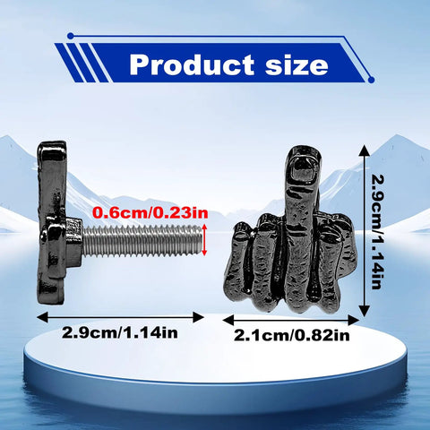 Fresh Hand Style License Plate Screw Kit Stainless Steel Finger Fastener Bolts For Cars Trucks And Vehicles Black 4 Piece Badge Holder Mounting Set Upgrade showing size 2.9cm by 2.1cm bolt.