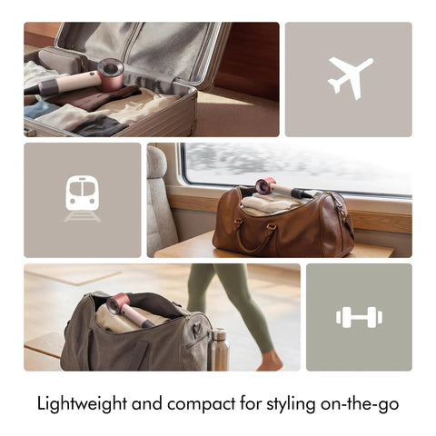 Supersonic Travel Hair Dryer With Universal Voltage For On The Go Styling in suitcase, train, gym bag images