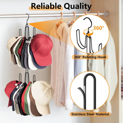 Heavy Duty Stainless Steel Hat Hangers For Closet, Baseball Cap Organizer Rack To Keep Your Daily Drip Intact, Ample Space Saving Wardrobe Storage Solution, Legit Cap Collector Essential
