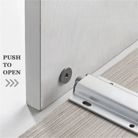Magnetic Cabinet Latches For Touch Open Cabinets, No Fuss Handle Free Aluminum Alloy Door Catches, Easy Release Magnetic Door Stops
