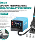 Quick M7 hot air desoldering station with digital display, adjustable holder, suitable for PCB SMD repair, quick heat up.