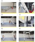 Portable Aluminum Shop Gantry Crane, 2204 Pound Heavy Duty Rating, Foldable Adjustable Frame in use during setup.