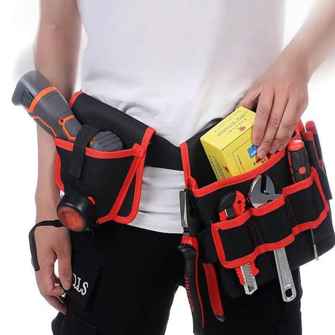 Heavy Duty 360 Swivel Utility Belt With Quick Grab Pockets ergonomic waist tool pack holding tools and flashlight in pockets