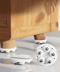 2 Inch Caster Wheels With 360 Degree Swivel Self Adhesive Universal Fit For Furniture Storage Boxes Coffee Makers And PCs Mini Low Profile Casters With Five Ball Bearings For Smooth Movement Reinforced Connection 4 Pack attached to furniture base