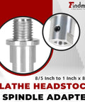 Lathe Spindle Adapter Converts Five Eighths Inch Spindle To One Inch By Eight TPI Threads For Your Woodworking Lathe, Crafted From Durable 45 Steel, Lets A Five Eighths Inch Non Threaded Spindle Accept A One Inch By Eight TPI Threaded Chuck