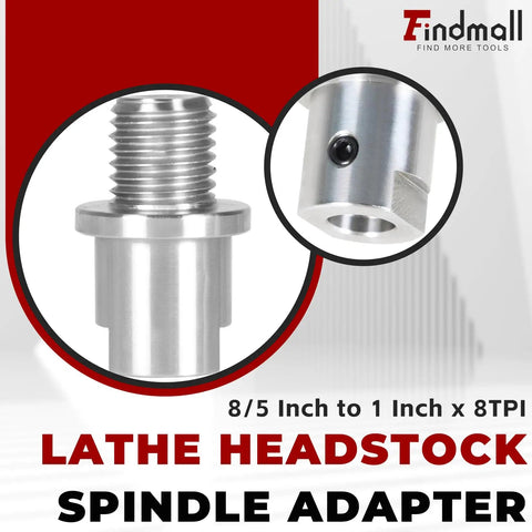 Lathe Spindle Adapter Converts Five Eighths Inch Spindle To One Inch By Eight TPI Threads For Your Woodworking Lathe, Crafted From Durable 45 Steel, Lets A Five Eighths Inch Non Threaded Spindle Accept A One Inch By Eight TPI Threaded Chuck