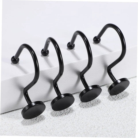 Rustproof Metal Shower Curtain Rings 12 Piece Set For Bathroom With Easy Glide Hanging Hooks Smooth Sliding Durable Quick Install
