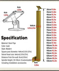 Rock Solid Gold Stair Railing Balusters With Heavy Duty Side Mount Posts And Flexible 270 Degree Adjustable Bracket for outdoor use specifications chart.