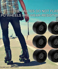 8 Pack Roller Skate Wheels With Bearings Installed For Outdoor And Indoor Use On Quad And Double Row Skates 82A Hardness 58x32Mm