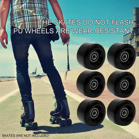 8 Pack Roller Skate Wheels With Bearings Installed For Outdoor And Indoor Use On Quad And Double Row Skates 82A Hardness 58x32Mm