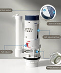 Universal Toilet Tank Repair Kit With Dual Flush Valve And Inlet Valve, High Performance ABS Replacement Parts
