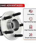 Rear Wheel Bearing And Hub Assembly Fits Chevy Equinox And GMC Terrain 2010 Through 2017 5 Lug With ABS Bolt On Drop In Replacement