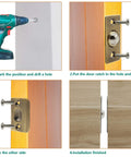 Installation of 2 Pack Closet Door Ball Catch Hardware Stainless Steel French Door Ball Latches in Antique Gold.