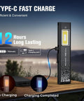 Ultra Slim EDC Flashlight Rechargeable With 8 Modes Magnetic Base And Clip Pocket Sized Lightweight 37 Grams 0.35 Inch Body showing charging process via Type-C
