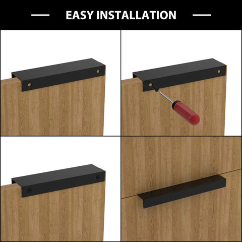 Matte Black Finger Pulls For Cabinets And Edge Drawer Handles For Kitchen installation process on wood cabinets