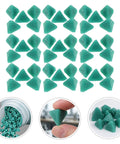 Three Usable Sides Triangular Resin Polishing Media Blocks For Metal Tumbling Machines Deburring And Finishing Supplies displayed