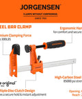 6 Inch Bar Clamp Set 2 Pack Steel F Clamp Light Duty 300 Lb Load Capacity Ideal For Woodworking Metalworking And DIY Projects