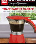 Red Electric Espresso Maker For 1 To 3 Cups With Transparent Carafe Auto Shut Off Clear Brew Preview Easy One Touch Espresso