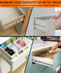 14 Inch Drawer Slides Six Pairs Soft Close Full Extension Ball Bearing Cabinet Glides Side Mount For Dresser Cabinet And Kitchen With 100 Lb Capacity And Screws Included In Silver in use in kitchen and dresser cabinets