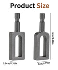 2 Piece Wire Twister Drill Bit Set 1/4 Inch Hex Shank for quick electrical wire connections, showing dimensions and shank size.