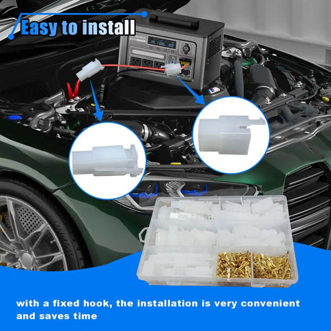 Premium Automotive Electrical Wire Connector Kit with 2.8mm 2 3 4 6 9 Pin Crimp Terminals, toolbox view