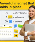 Sticky Magnetic Squares With Adhesive Backing 110 Pieces For Whiteboards And Fridges No Fuss Magnetic Tape Strips showcased on whiteboard