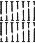 500 Piece Black Self Tapping Screws Kit 7 Sizes Carbon Steel Self Threading Fasteners For Plastic And Aluminum Pro Grade Heavy Duty Durable DIY Hardware Set For Cabinets Metalwork And Home Repairs, black screws