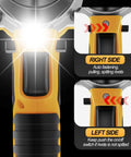 Camxtool Brushless Cordless Pop Rivet Gun Compatible With Dewalt 20V Max Battery showing controls for auto fastening and rivet spitting.