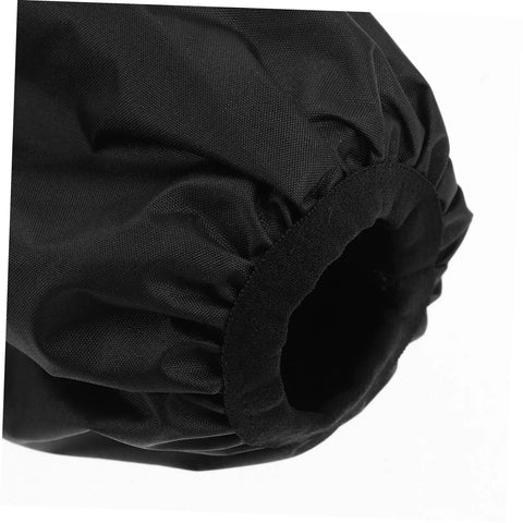 Close-up of black waterproof cuff of Heavy Duty Grease Resistant Long Arm Sleeves for cooking and welding.