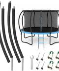 Dang Sturdy Trampoline Replacement Curved Net Poles With Plush Foam Sleeves, hardware kit and curved supports for 8-16 foot frames.
