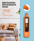 Portable Carbon Monoxide Detector With LCD Display, Battery Powered Handheld CO Monitor Alarm You Can Rely On For Home Outdoor Travel
