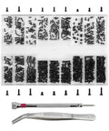 500 Pcs Micro Glass Screws Repair Kit With Tweezers And Screwdriver M1.2 M1.4 M2 Tiny Laptop Glasses Screws Assortment