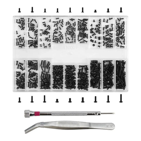 500 Pcs Micro Glass Screws Repair Kit With Tweezers And Screwdriver M1.2 M1.4 M2 Tiny Laptop Glasses Screws Assortment