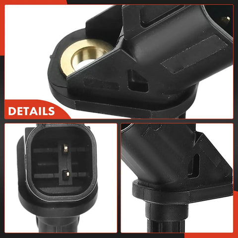 Close-up view of Front Left And Right Abs Wheel Speed Sensor Set For Mazda 3 And Mazda 5 featuring connector and mounting details.