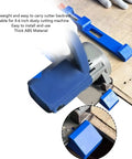 Heavy Duty Circular Saw Base Guide Clamp For 4 To 6 Inch Blades Adjustable Positioning Tool With Knob on wood cutting surface.