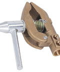 Practical 800 Amp Grounding Brass Welding Clamp With Durable Rubber Sleeve For Heavy Duty Metal Fabrication Jobs And Easy Installation On Various Surfaces Right Now, showing brass and steel components.