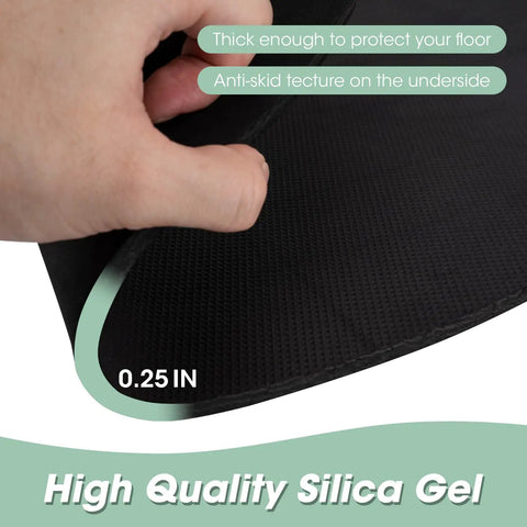 Close-up of hand holding Round Rubber Floor Pad For Recliners, Non Slip Floor Protector Mat, showing anti-skid texture, 0.25 inch thick