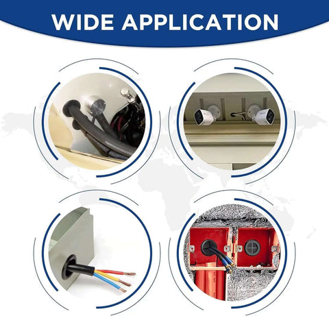 Illustration showing wide application of Pro Grade Rubber Grommet Kit For Wiring Pack Of 190 in panels and enclosures