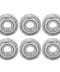 Close-up of 10 Pack Stainless Steel Ball Bearings 7x19x6mm for Roller Skates, Skateboards, Longboards, Inline Skates and Electric Scooters