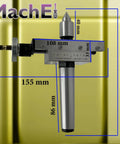 MachEl taper turning attachment with revolving live center on lathe, MT3 Morse taper, silver metal body