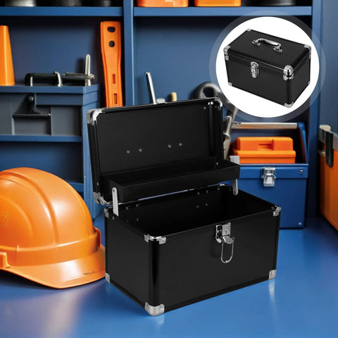 Portable Aluminum Tool Box With Ergonomic Handle And 2 Layer Sealed Clasp For Shock Protection Of Delicate Instruments