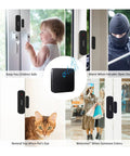 Wireless Door Chime Kit For Home And Office Doors Easy Install No Wiring Door Sensor Alerts When Doors Open And People Enter battery-powered sensor on glass doors