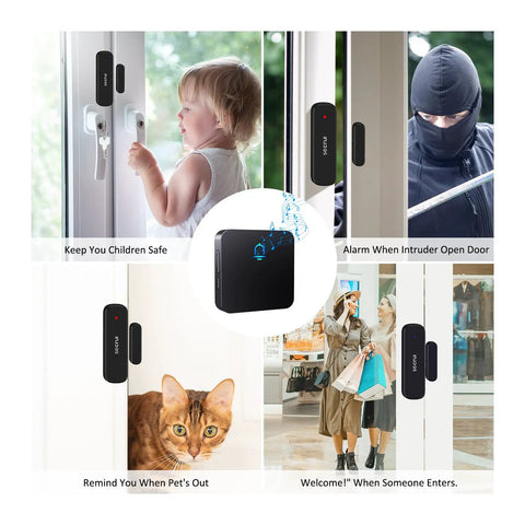 Wireless Door Chime Kit For Home And Office Doors Easy Install No Wiring Door Sensor Alerts When Doors Open And People Enter battery-powered sensor on glass doors