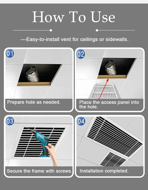 How to install Pro Grade Linear Bar Air Grille Featuring A Removable Inspection Hatch And Slanted Louver Blades steps.