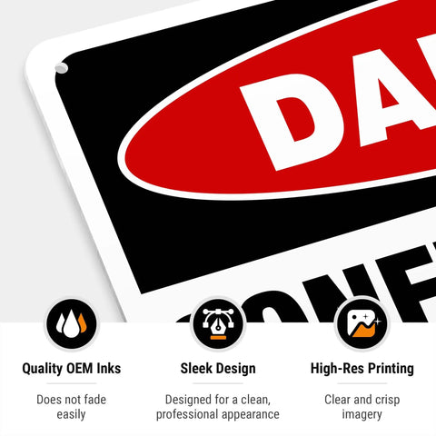 Lock Up Your Worksites With This Sick Danger Confined Space Safety Sign Solid Aluminum Permit Only Plaque showing detail and clear high-res printing.