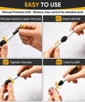 Step-by-step use of Pin Vise Hand Drill Kit With 22 Piece Micro Drill Bits Set 0.6mm To 2.5mm for jewelry and crafts.