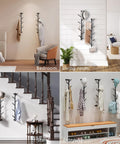 2 Pack Dope Wall Mounted Coat Rack With Rotating Hook Branches in bedroom, living room, stair, entryway settings