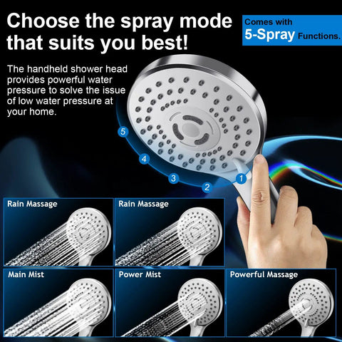 Slick 10 Inch Square Rain Shower Head Combo Paired With A Killer High Pressure Handheld Sprayer Plus 11 Inch Extension Arm And Five Easy Swap Spray Modes For A Quick Bathroom Glow Up