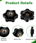 Two Twenty Count One Quarter Twenty Thread Star Knobs Durable Nylon Thumb Screws With Solid Brass Insert showcasing premium materials and smooth aesthetics.