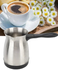 Turkish Coffee Maker 600ML Stainless Steel Electric Kettle With Large Capacity For Coffee Tea And Milk Ergonomic Anti Scald Handle Pot Warmer US Plug Do It All Kitchen Gadget.